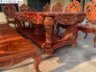 bộ bàn ghế ăn hoàng gia Louis