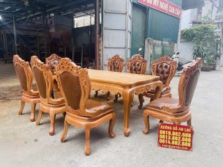 bộ bàn ăn louis hoàng gia