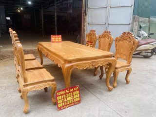 bộ bàn ghế ăn louis hoàng gia