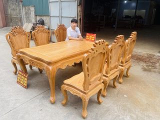 Bộ bàn ghế ăn phong cách tân cổ điển