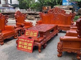 Mẫu bàn ghế hoàng gia louis tân cổ điển gỗ hương đá chân 18 tay 22 siêu vip ( Anh Việt - Gia Lâm) 14 bộ bàn ghế hoàng gia 10 món