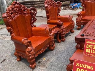 Mẫu bàn ghế hoàng gia louis tân cổ điển gỗ hương đá chân 18 tay 22 siêu vip ( Anh Việt - Gia Lâm) 21 Trọn bộ có 4 ghế đơn bề thế