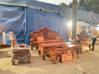 bàn ghế louis hoàng gia 6 món