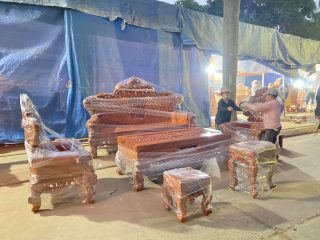 bộ sản phẩm bàn ghế louis gỗ hương