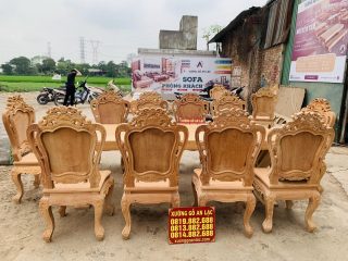 bộ bàn ăn 10 ghế tiện nghi