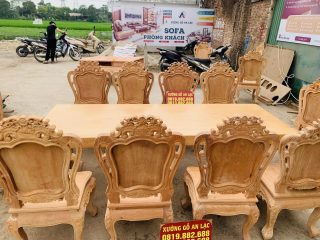 bộ bàn ăn 10 ghế cao cấp