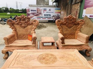 Bộ bàn ghế louis hoàng gia 6 món gỗ hương đá cao cấp (Anh Hoài, Hà Tĩnh) 24 bộ đôi ghế đơn louis hoàng gia