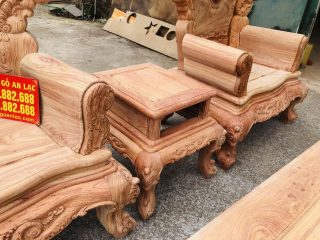 Bộ bàn ghế louis hoàng gia 6 món gỗ hương đá cao cấp (Anh Hoài, Hà Tĩnh) 26 đôn kẹp gỗ hương đá