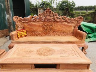 Bộ bàn ghế louis hoàng gia 6 món gỗ hương đá cao cấp (Anh Hoài, Hà Tĩnh) 20 Đoản dài louis hoàng gia
