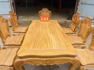 bàn ăn louis chữ nhật