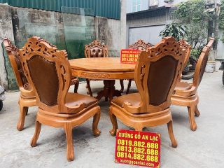 mẫu bàn tròn louis hoàng gia sang trọng
