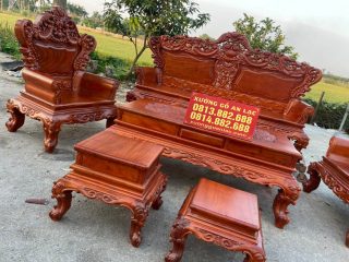 bàn ghế phòng khách gỗ hương