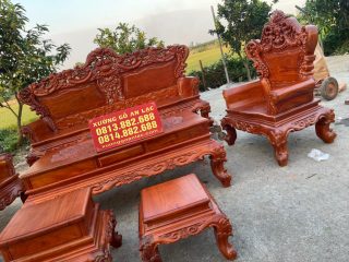 bộ bàn ghế gỗ hương cao cấp đục tỉa tinh xảo