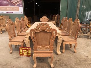 bản mộc bộ bàn ăn louis