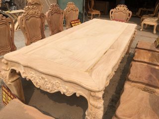 bàn ăn chữ nhật gỗ gõ đỏ