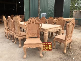 bàn ăn 10 ghế louis hoàng gia