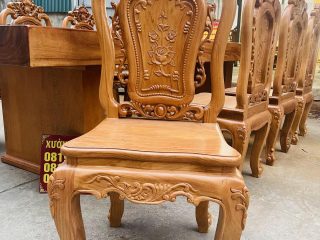 mẫu ghế louis hoàng gia đục hoa hồng chuỗi hạt