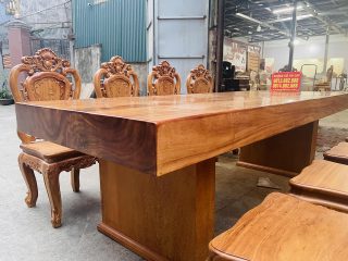 mặt bàn gỗ gõ đỏ 15p