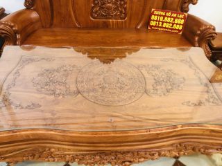 Siêu phẩm bàn ghế louis hoàng gia nguyên khối gỗ hương đá 6 món (Anh Hiếu, Đồng Nai) 13 bàn trà louis hoàng gia