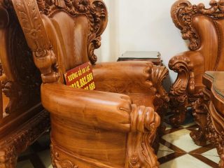 Siêu phẩm bàn ghế louis hoàng gia nguyên khối gỗ hương đá 6 món (Anh Hiếu, Đồng Nai) 19 ghế đơn louis gỗ hương