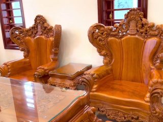 Siêu phẩm bàn ghế louis hoàng gia nguyên khối tay cong gỗ gõ cao cấp (Anh Cao, Bắc Giang) 16 mẫu ghế đơn louis