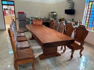 bộ bàn ghế ăn louis gỗ gõ đỏ cao cấp