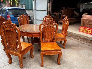 mẫu bàn ăn tròn 6 ghế