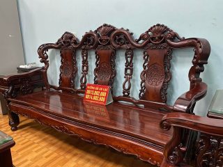 Bộ bàn ghế louis hoàng gia Pháp gỗ cẩm lai Lào thiết kế cột cong dẻo siêu vip (Chú Long, Hà Nội) 9 đoản dài louis hoàng gia Pháp