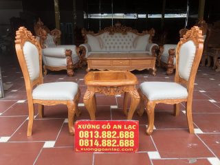 bộ bàn trà 2 ghế louis