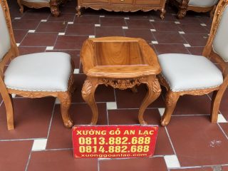 bộ bàn trà 2 ghế louis