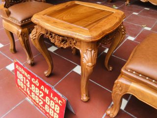 Bộ bàn trà louis hai ghế bọc đệm gỗ gõ đỏ cao cấp (Chú Nam, Vĩnh Phúc) 10 mẫu bàn trà gỗ gõ đỏ