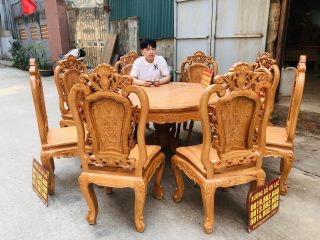 bộ bàn ghế ăn hoàng gia cao cấp