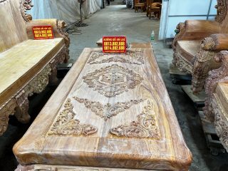 Bộ bàn ghế louis hoàng gia nguyên khối chân 18 6 món gỗ hương đá hoàn thiện mộc (Anh Khôi, Thái Nguyên) 24 Bộ bàn ghế louis hoàng gia nguyên khối