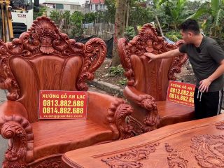 bộ đôi ghế đơn louis hoa hồng