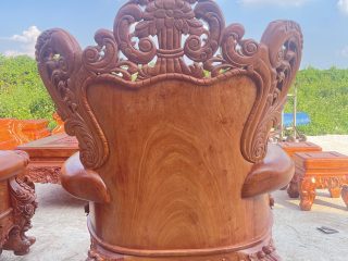 Bộ bàn ghế louis hoàng gia nguyên khối 10 món gỗ hương đá siêu vip (Anh Đình, Vĩnh Phúc) 27 mặt lưng ghế louis hoàng gia