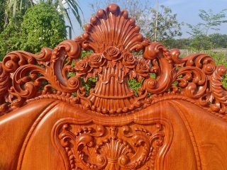 Bộ bàn ghế louis hoàng gia nguyên khối 10 món gỗ hương đá siêu vip (Anh Đình, Vĩnh Phúc) 20 vách đoản ghép 5 tấm