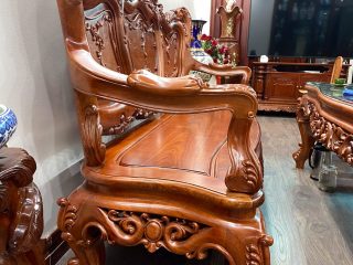 Bộ bàn ghế louis hoàng gia Pháp 6 món gỗ hương đá cao cấp (Chú Tiến, Bắc Ninh) 9 mẫu bàn ghế louis Pháp