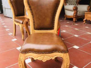 Bộ bàn trà ghế louis gỗ gõ đỏ bọc da bò thật nhập khẩu Italia siêu vip (Anh Tuấn, Huế) 15 mẫu ghế louis hoàng gia