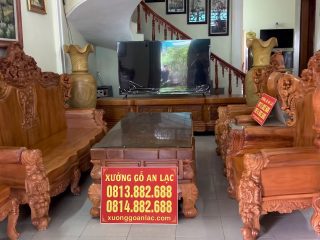 combo bàn ghế và kệ tivi hoàng gia