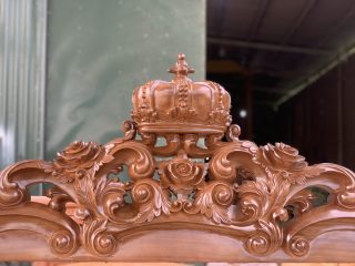 Hàng mộc khung bộ ghế hoàng gia King gỗ gõ bọc đệm 6 món (Anh Bách, Hải Phòng) 38 đỉnh chương ghế đôi