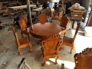 bàn ăn gỗ gõ đỏ