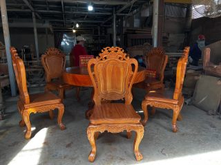 mẫu ghế louis hoàng gia gỗ gõ đỏ