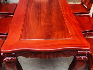 bàn ăn louis mặt khung ván