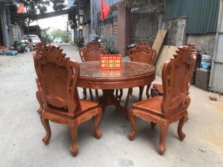 bộ bàn ăn louis hoàng gia