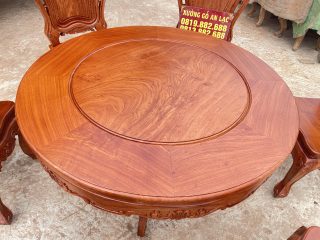 bàn ăn tròn khung ván