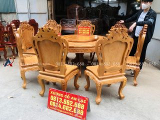 bộ bàn ghế gỗ gõ đỏ sang trọng