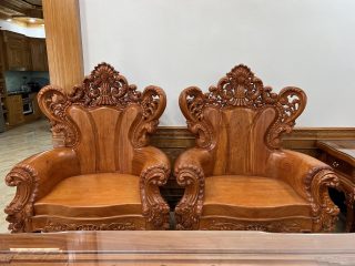 ghế đơn louis hoa lá tây