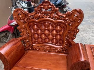 Mẫu bàn ghế Louis hoàng gia chân 12 gỗ hương đá Vip (Chú Bắc, Thái Bình) 21 ghế đơn louis hoàng gia