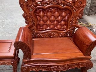 Mẫu bàn ghế Louis hoàng gia chân 12 gỗ hương đá Vip (Chú Bắc, Thái Bình) 22 ghế đơn gỗ hương