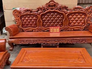 Mẫu bàn ghế Louis hoàng gia chân 12 gỗ hương đá Vip (Chú Bắc, Thái Bình) 18 Đoản dài louis gỗ hương
